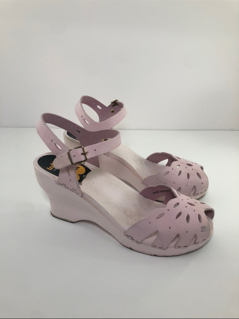 Pink Swedish Hasbeen Wedge Sandals